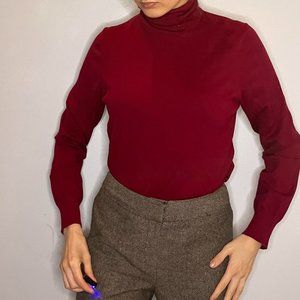 burgundy red knit turtleneck